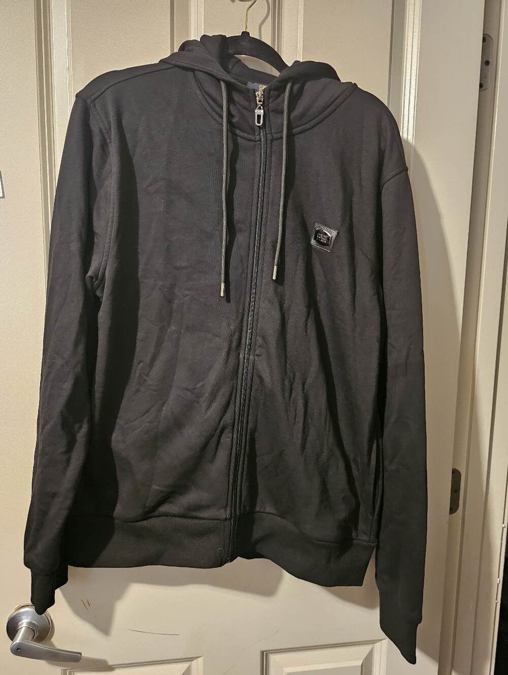 Cavalli Class Black Men's Zip-Up Hoodie Sweater XL
